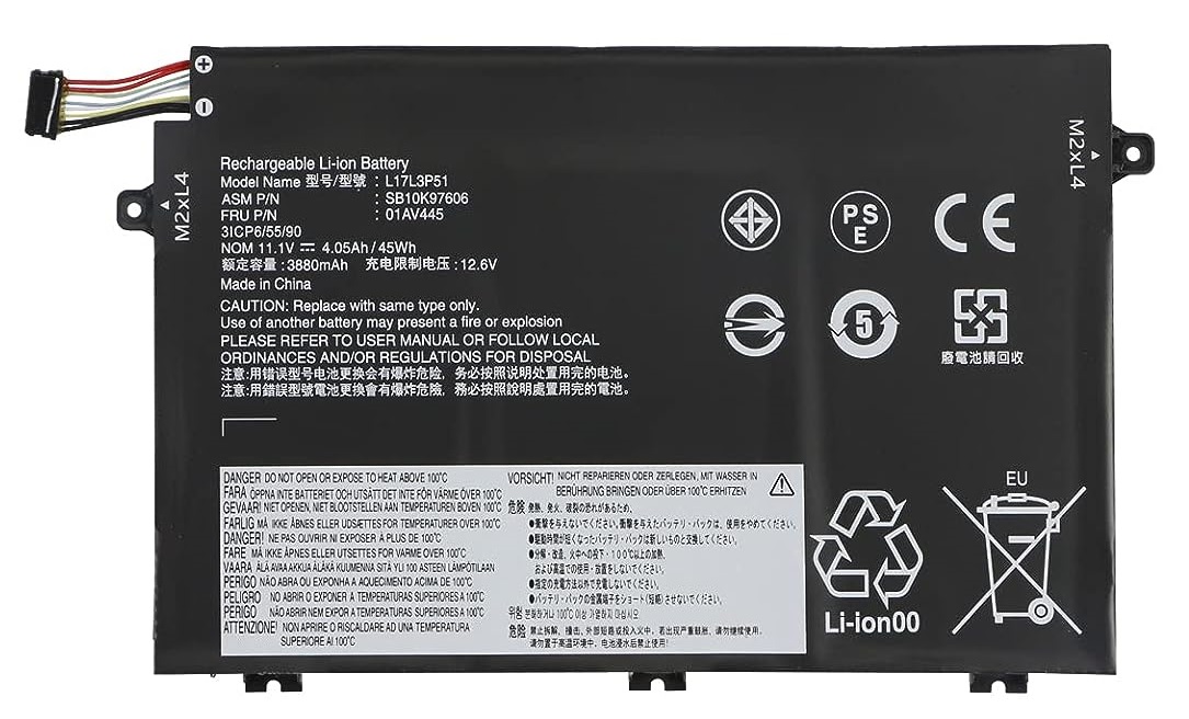 Lenovo ThinkPad SB10K97606 SB10K97608 01AV4444 L17C3P51 L17M3P52 SB10K97609 01AV445 L17L3P51 (kompatibelt batteri)