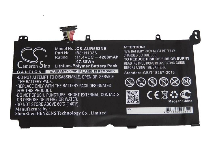 4200mAh ASUS B31N1336, B31-N1336 (kompatibelt batteri)