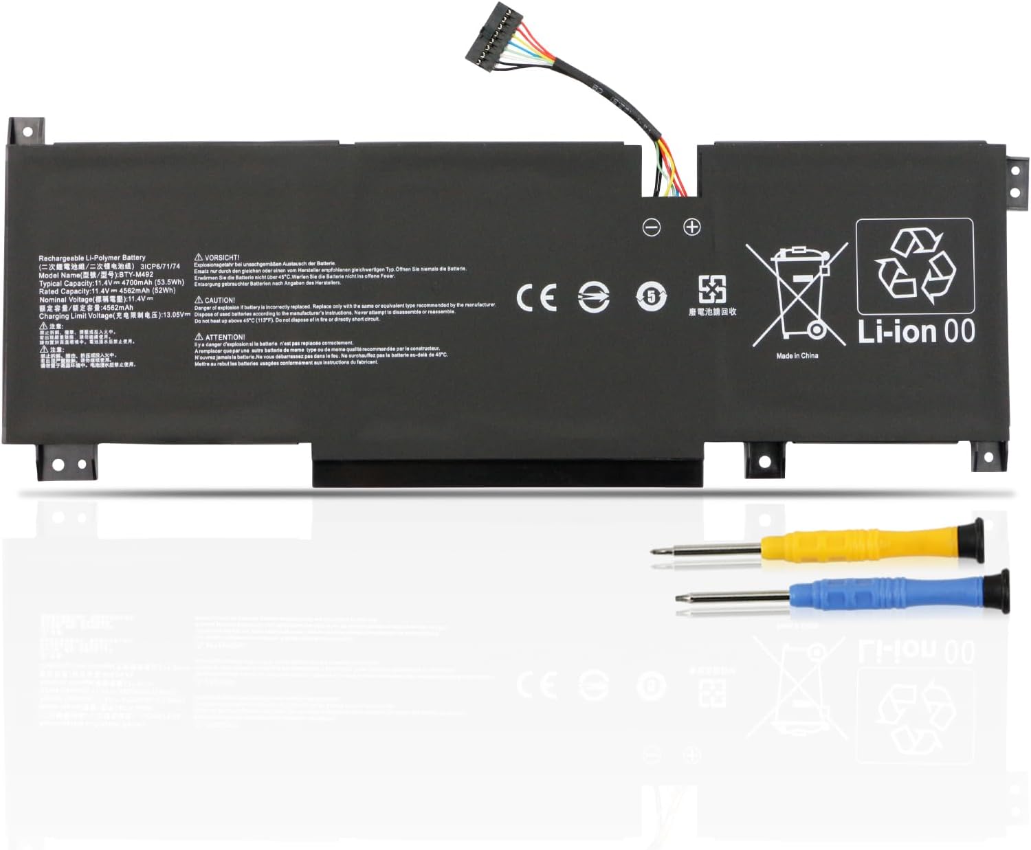 (bild för) MSI Katana WF66 WF76 11UI 11UI 11UJ BTY-M492 3ICR6/71/74 batteri