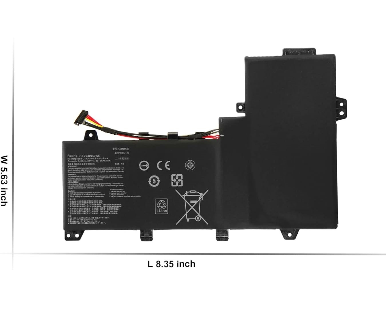 Modal Additional Images for C41N1533 Asus Q524U Q534U Q534UX BHI7T19 BI7T22 15.08V batteri
