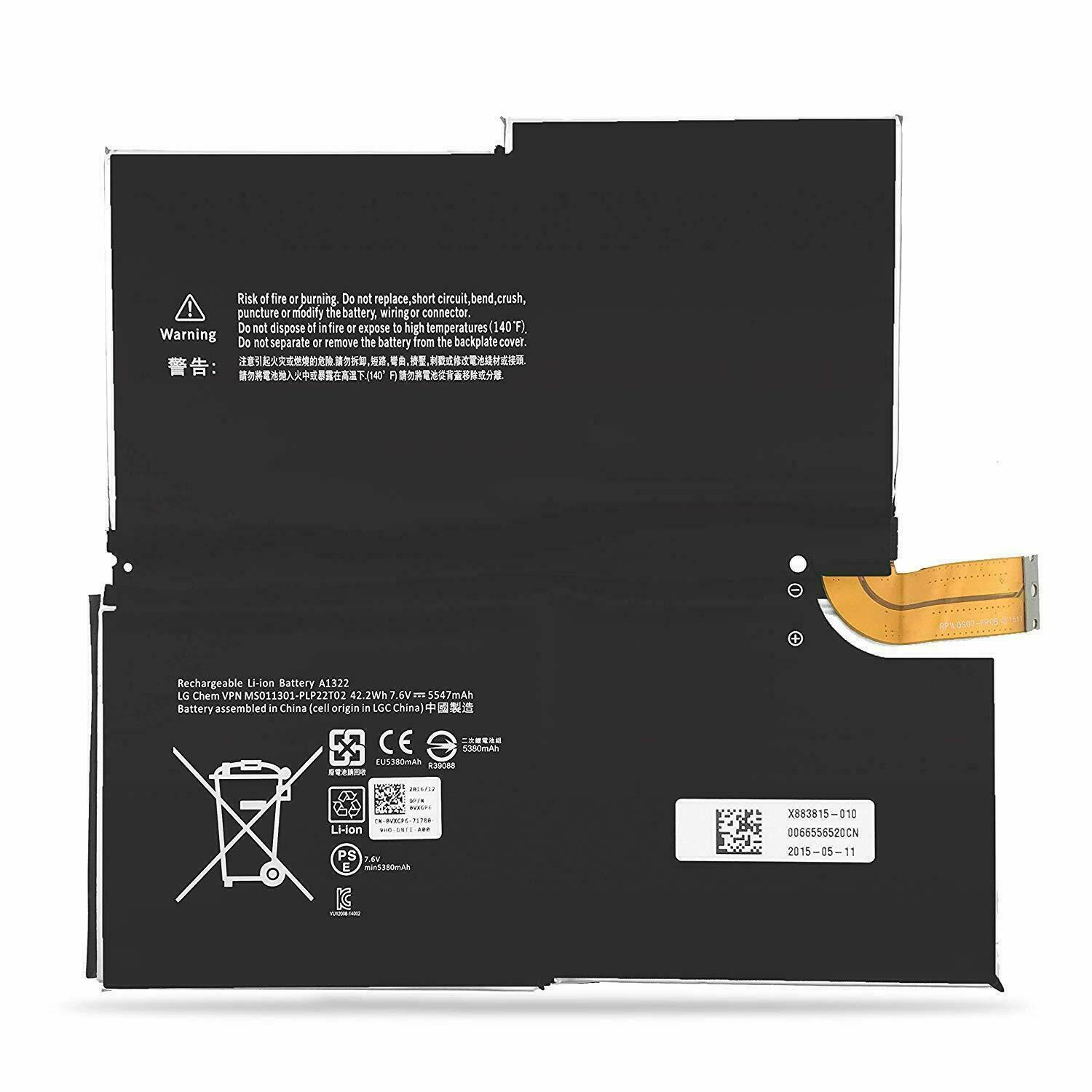 (bild för) G3HTA005H Microsoft Surface Pro 3 1631 1577-9700 Tablet G3HTA009H MS011301-PLP22T02 batteri