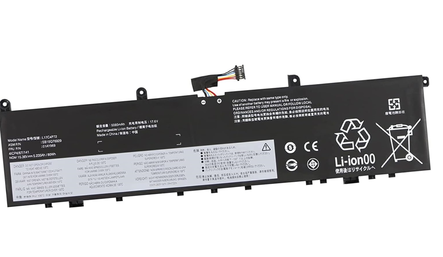 (bild för) L17C4P72 Lenovo ThinkPad X1 Extreme Gen 1/ Gen 2 ThinkPad P1 Gen 1/ Gen 2 01AY968 L17M4P72 L18M4P71 batteri