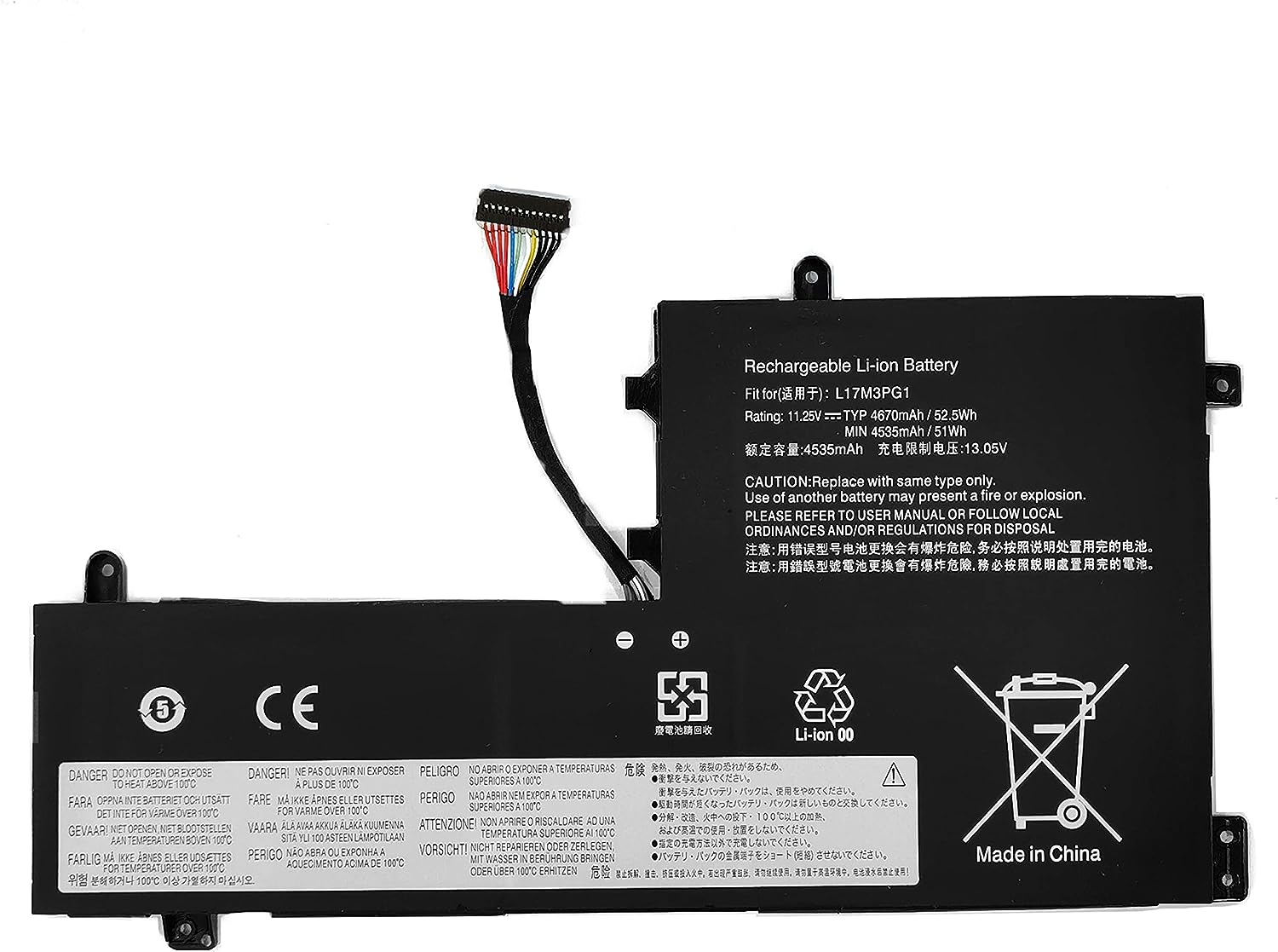 (bild för) 11.25V L17M3PG3 L17M3PG1 Lenovo Y530 Y530-15ICH Y7000 Y7000P SB10W6711 batteri