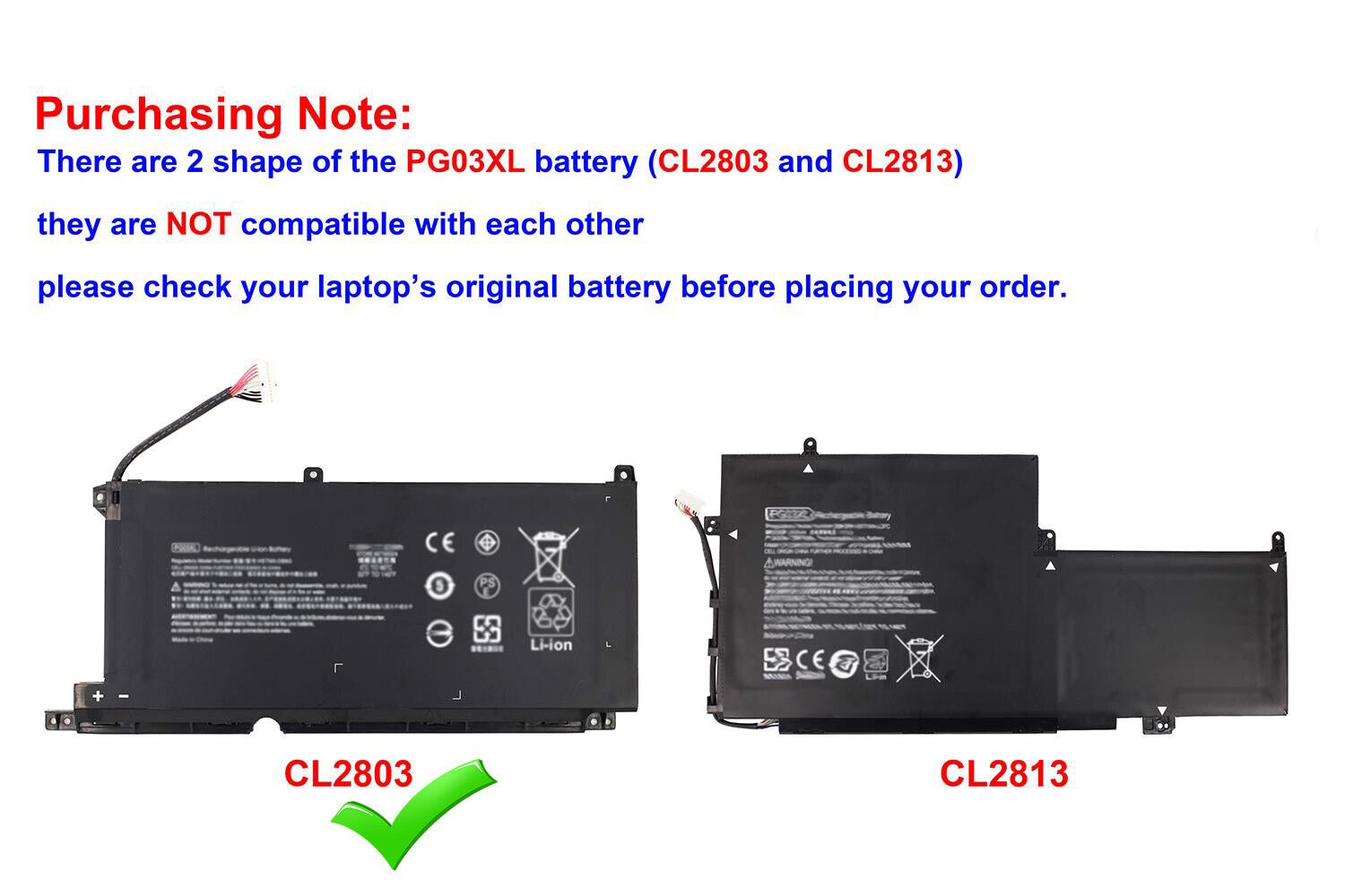 PG03XL HSTNN-DB9G HP Pavilion Gaming 15-DK0020TX DK0021TX DK0131TX HSTNN-DB9G (kompatibelt batteri)