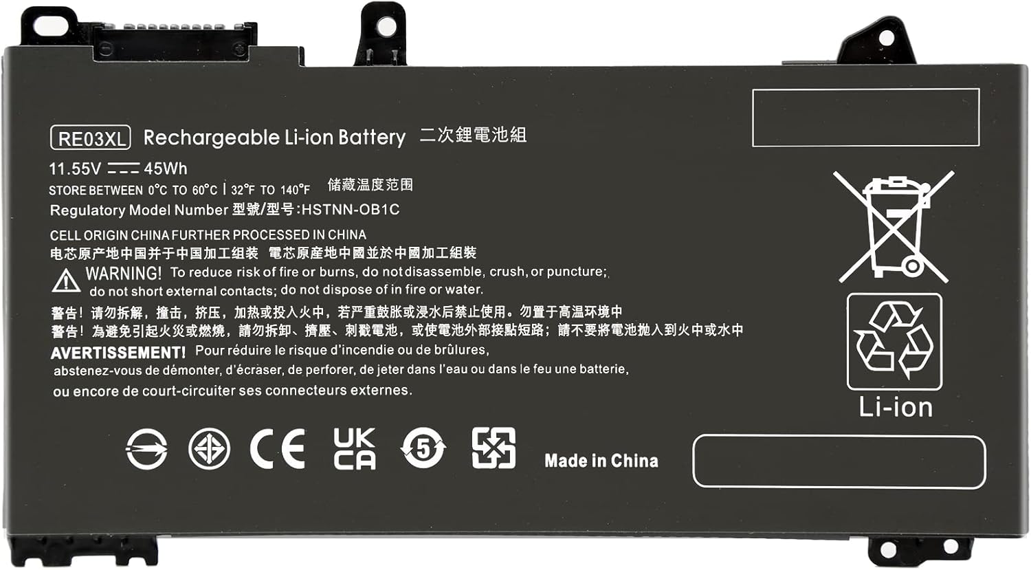 RE03XL HSTNN-0B1C HP ProBook 430 G6 440 G6 450 G6 455 G6 455R G6 (kompatibelt batteri)