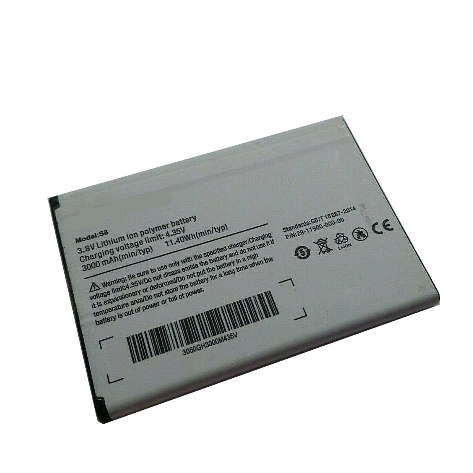 (bild för) Ulefone S8,Ulefone S8 Pro 3000mAh 3,8V 11.4Wh Li-Polymer batteri